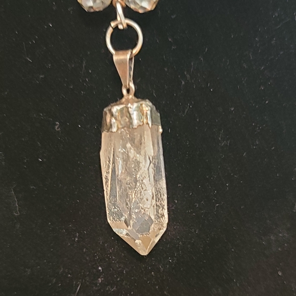 Clear Quartz Crystal Point Charm on 16"-18" necklace Abundance & Prosperity - Picture 5 of 6